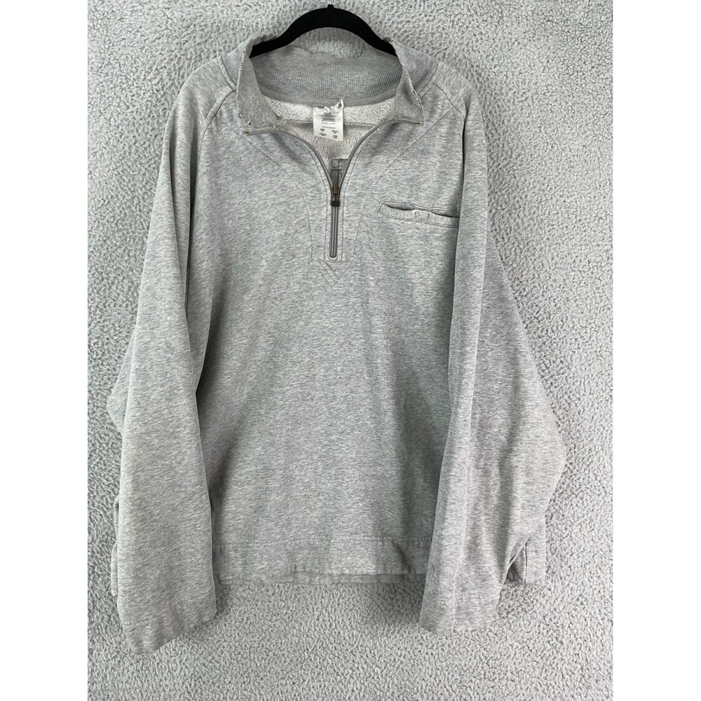 Adidas Quarter Zip Sweatshirt Mens XL Gray Embroidered Back Logo Y2K 04/01